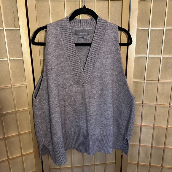 Anthropologie oversized pullover sweater vest in classic gray - One Size - New - Picture 3 of 9